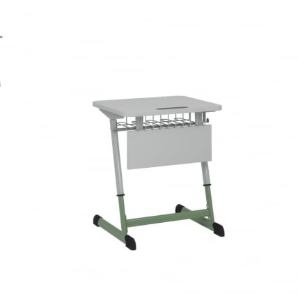 Парта одноместная регулируемая по высоте НОМАД 600х500 (рост 3-7) Оливковый/Серый / NOMAD_0