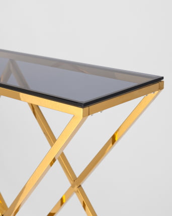 Консоль ИНСИГНИЯ 115*30 Золото стекло smoke Консоль ИНСИГНИЯ 115*30 Золото стекло smoke_4