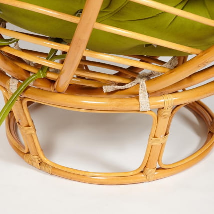 Кресло ПАПАСАН 23/01 В /с подушкой/ диаметр подушки 125 см, 115х101х104 см, Хоней (мед), флок Олива, 23 / PAPASAN W Honey_5