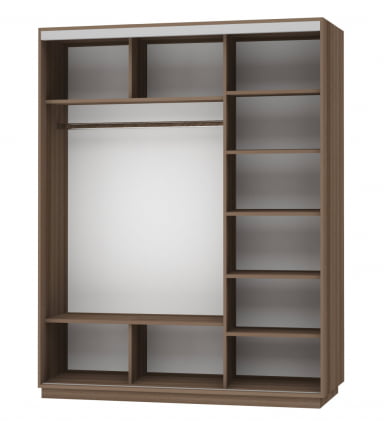 Шкаф-купе трехдверный Экспресс Медиум-1 1800х2200х Ясень шимо тёмный / 1800х2200h_1