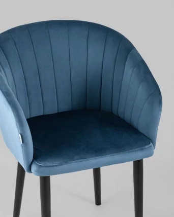 Стул с подлокотниками Нейтон велюр Пыльно-синий_7