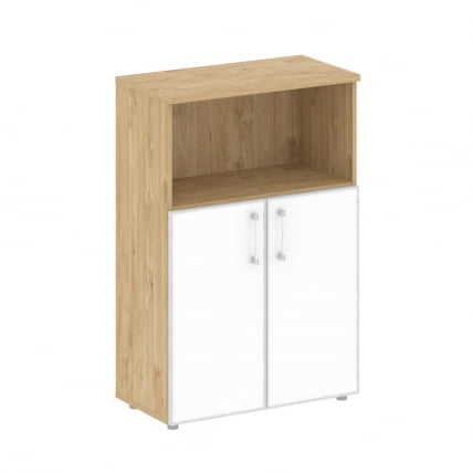 Шкаф средний широкий стеклянные дверцы SHIFT SK.ST-2.2R white Тиквуд Светлый/Белый Бриллиант_0
