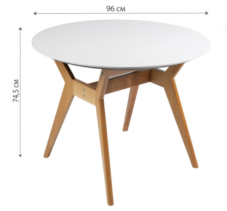 Стол Нарвик круглый д.960 Мрамор Бьянко_4