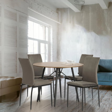 Стул CAPRI (mod. BC565-DC) металл, флок, 43 х 53 х 92 см, Dark grey (темно-серый) HLR24 / черный_19