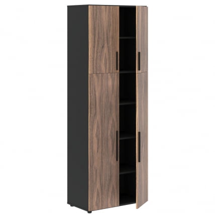 Шкаф с глухими средними и малыми дверьми VELION VENEER VRHCS 80.3 Американский орех Яшма черная_2