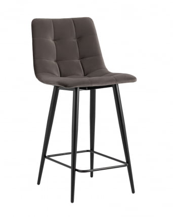 Стул полубарный Джанго 60 см велюр Пепельно-серый_0