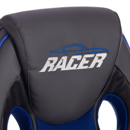 Кресло RACER GT new кож/зам/ткань, металлик/синий, 36/10_6