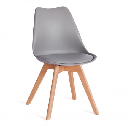 Стул TULIP (mod. 73-1) дерево/пластик/экокожа, 47,5x55x80 см, серый_0