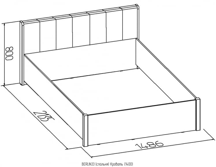 Кровать (1400) БЕРЛИН 33 Дуб сонома / BERLIN_1