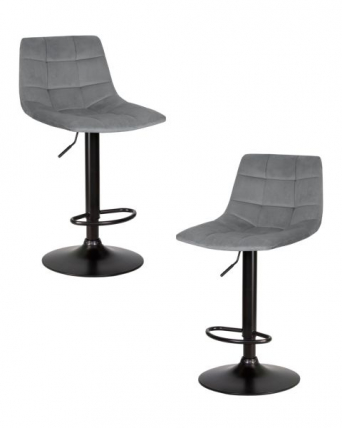 Стул барный DOBRIN TAILOR BLACK (серый велюр (MJ9-75)) 2 шт_0