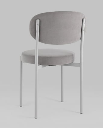 Стул Бриф SN велюр серый каркас Светло-серый муар_5