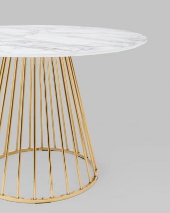 Стол обеденный Ливерпуль 110кс110 Белый мрамор / 110x110_2