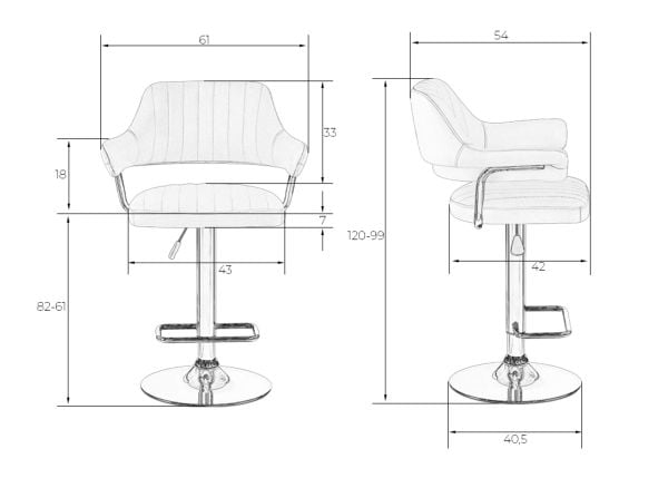 Стул барный ДОБРИН CХАРЛЙ (серый) 2 шт / DOBRIN CHARLY_9