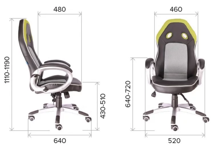 Кресло геймерское Everprof Drive TM Экокожа Зеленый_3