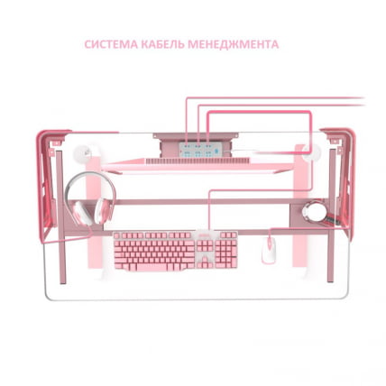 Геймерский стол Eureka I1-S Pink_2
