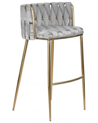 Стул барный ДОБРИН ЕММА ГОЛД (светло-серый велюр (135-37)) 4 шт / DOBRIN EMMA GOLD_2