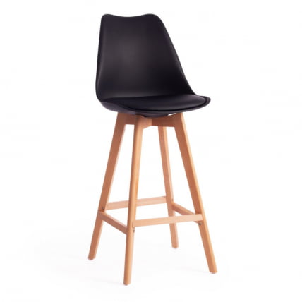 Стул барный TULIP BAR (mod. C1014H) / 1 шт. в упаковке пластик/дерево, 57 х 48 х 104 см, черный 3010/натуральный_0