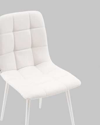 Стул Одди НЕВ экокожа белый белые ножки / NEW_8