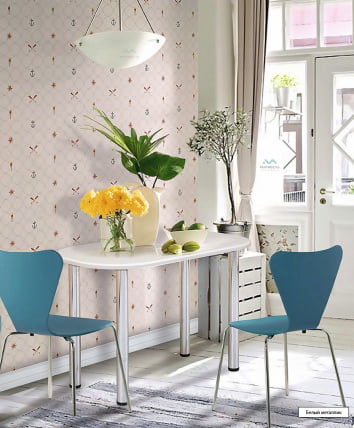 Стол обеденный овальный 800 (Белый металлик)_0