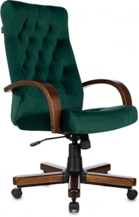 Кресло руководителя Бюрократ T-9928WALNUT Fabric зеленый Italia Green_0