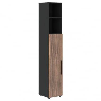 Шкаф-колонка с глухой средней дверью (левый) VELION VENEER VRHCS 40.6 L Американский орех Яшма черная_0