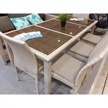 Комплект плетеной мебели T365/Y380C-W85 Latte (8+1) + подушки Комплект плетеной мебели T365/Y380C-W85 Latte (8+1) + подушки_1