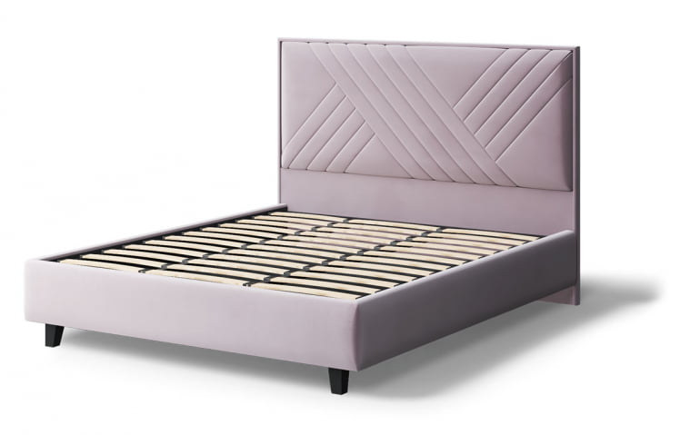 Кровать МИРА 2000*1800мм (на опорах), велюр НЕО 15 (лиловый), (б/основания, б/матраса) / NEO_2