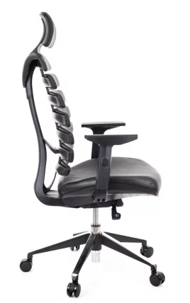 Эргономичное кресло Ergo Black кожа Черный_2