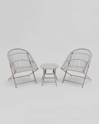 Комплект складной мебели для сада Солей светло-серый / Soley_0