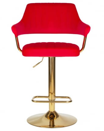 Стул барный ДОБРИН CХАРЛЙ ГОЛД (красный велюр (МДЖ9-45)) 2 шт / DOBRIN CHARLY GOLD (MJ9-45))_6