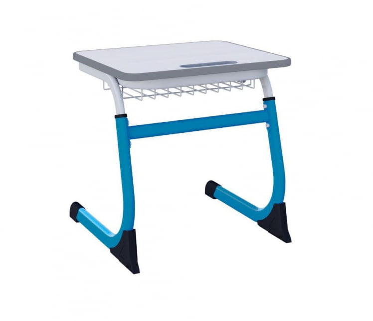 Парта одноместная регулируемая по высоте СМАРТЙ 600х500 (рост 5-7) Синий/Серый / SMARTY_0