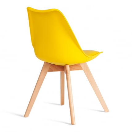 Стул TULIP (mod. 73-1) дерево/пластик/экокожа, 47,5x55x80 см, Желтый (Yellow)_2