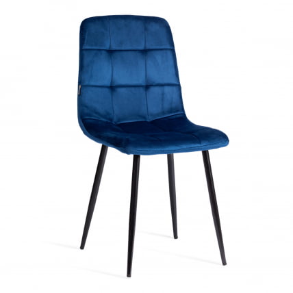 Стул CHILLY (mod. JSC-220) Велюр/металл , 44,5х52,5х88 см, Blue (синий) HLR64 / черный_0