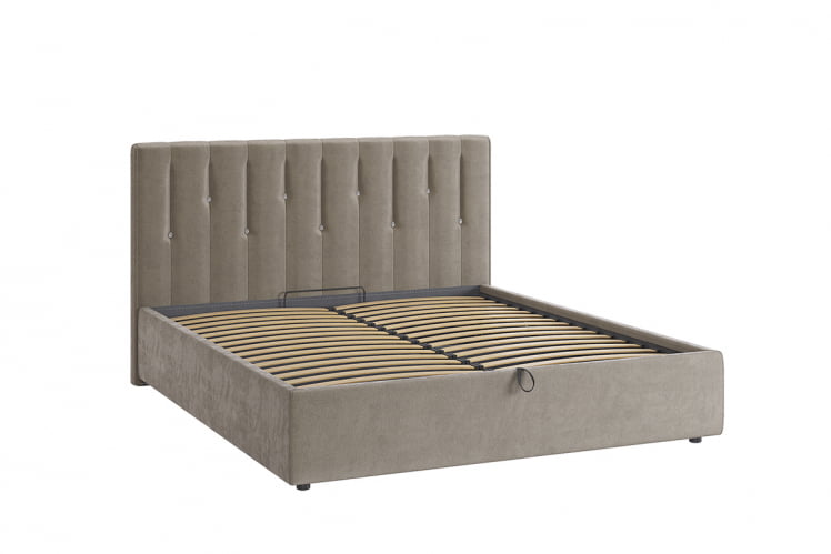 Кровать 1.6 Кристи 2 с подъем. механизмом ЗП.КМ1.6-08.2 какао (велюр) / ZP.KM1.6-08.2_1