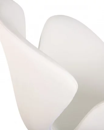 Кресло дизайнерское DOBRIN SWAN (белый кожзам P23, золотое основание)_7