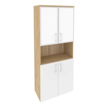 Шкаф высокий широкий ONIX O.ST-1.4R white Тиквуд Светлый/Белый_0