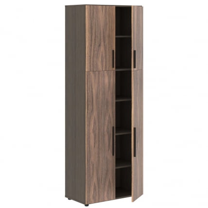 Шкаф с глухими средними и малыми дверьми VELION VENEER VRHCS 80.3 Американский орех Яшма черная_3