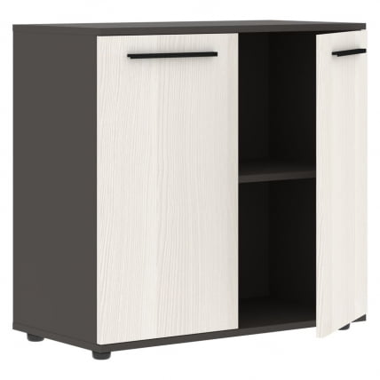 Шкаф с глухими малыми дверьми ЕДИС ЕЛCС 85.1 Ясень Траун Черный Мокко / EDIS ELCS_1