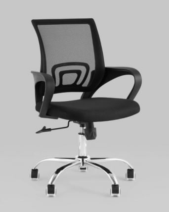 Кресло офисное TopChairs Simple New черный спинка сетка_1
