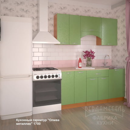 Кухонный гарнитур прямой Олива металлик №1_0