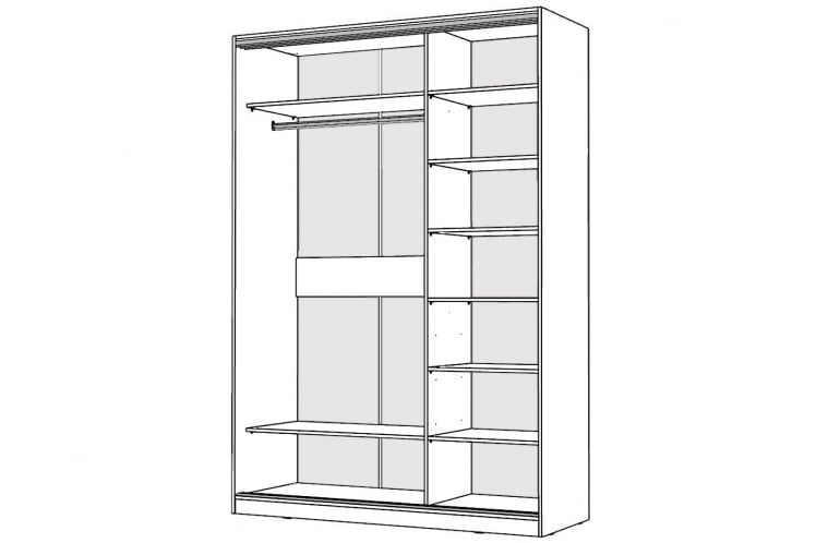 Шкаф-купе 2-х дверный Виктория 1400х584х2300, Белый 14ДЗДЗ-ПП-Б 310-63_1