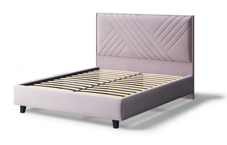 Кровать МИРА 2000*1800мм (на опорах), велюр НЕО 15 (лиловый), (б/основания, б/матраса) / NEO_1