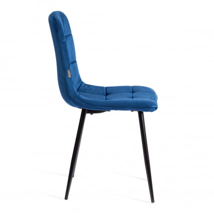 Стул CHILLY (mod. JSC-220) Велюр/металл , 44,5х52,5х88 см, Blue (синий) HLR64 / черный_1