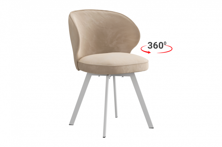 Стул Гудвин Т2П (пломбир (велюр)/белый)_0