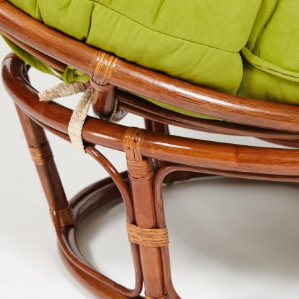 Кресло ПАПАСАН 23/01 В /с подушкой/ диаметр подушки 125 см, 115х101х104 см, Пекан (орех), флок Олива, 23 / PAPASAN W Pecan_4