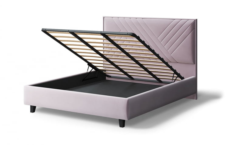 Кровать МИРА 2000*1600мм (на опорах), велюр НЕО 15 (лиловый), (б/основания, б/матраса) / NEO_3