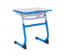 Парта одноместная регулируемая по высоте SMARTY 600х500  с антивандальной  полиуретановой кромкой (рост 3-5) Синий/Серый_3680830
