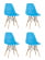 Стул Eames Style DSW бирюзовый 4 шт. комплект (разборный каркас)_2542195
