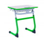 Парта одноместная регулируемая по высоте SMARTY 600х500  с антивандальной  полиуретановой кромкой (рост 5-7) Зеленый/Серый_3680826