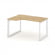 Стайл Проджект Стол рабочий эргономичный SN-59O.SPA-002(L) Тиквуд Светлый/Металл Белый/Белый Заглушк _3860654